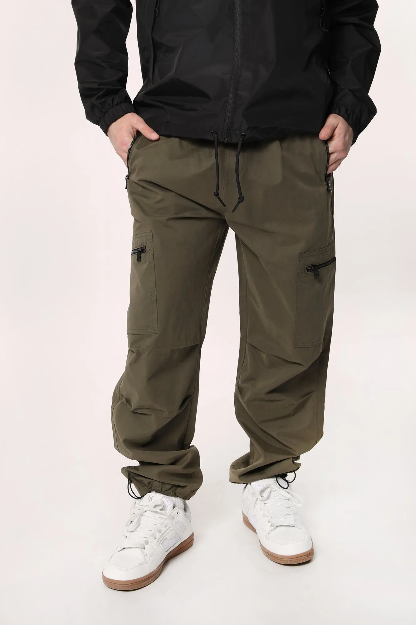 Amnesia Mens Micro Parachute Cargo Jogger