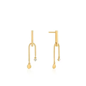 Ania Haie Double Drop Stud Earrings - Gold