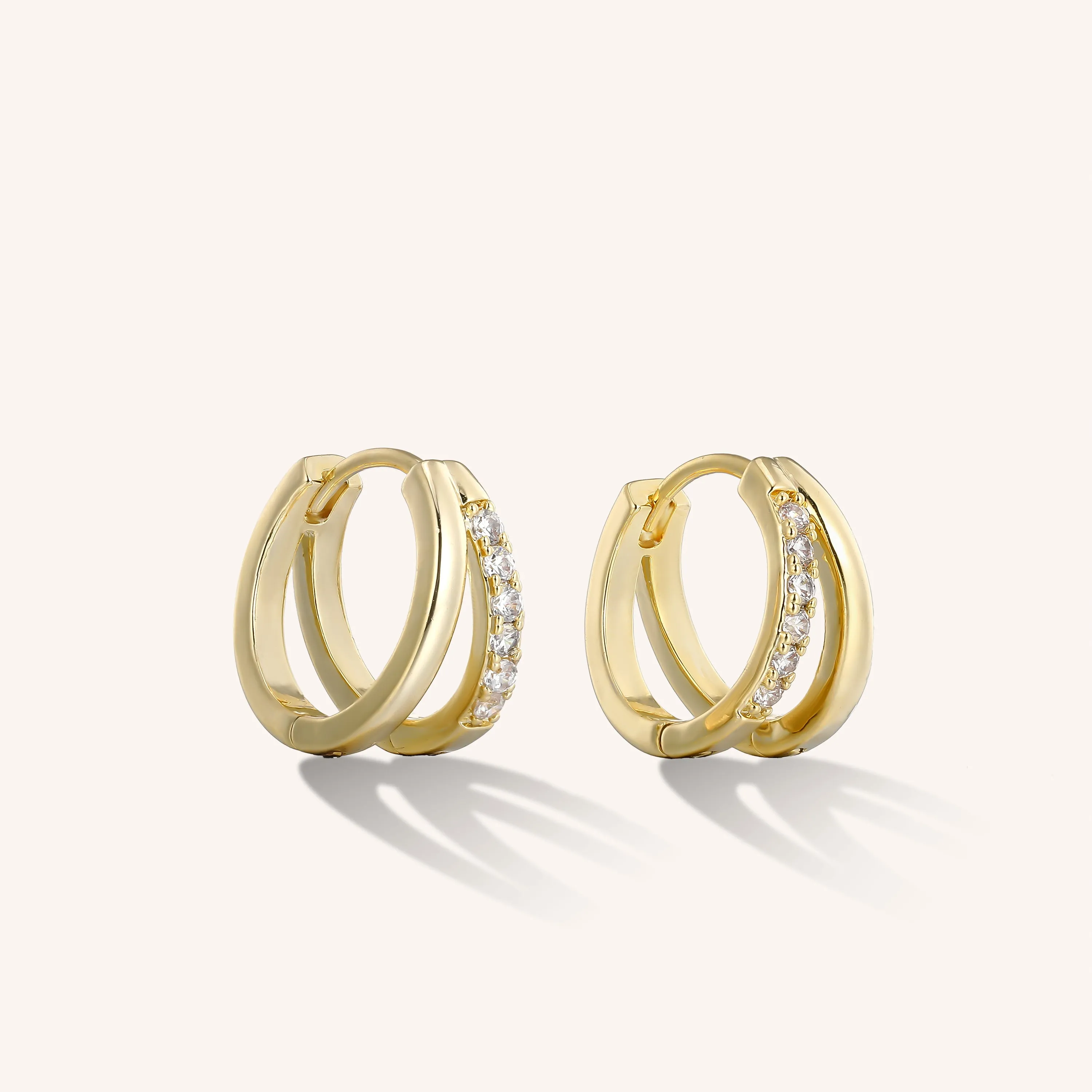 Ava Pavé Double Hoop Earrings