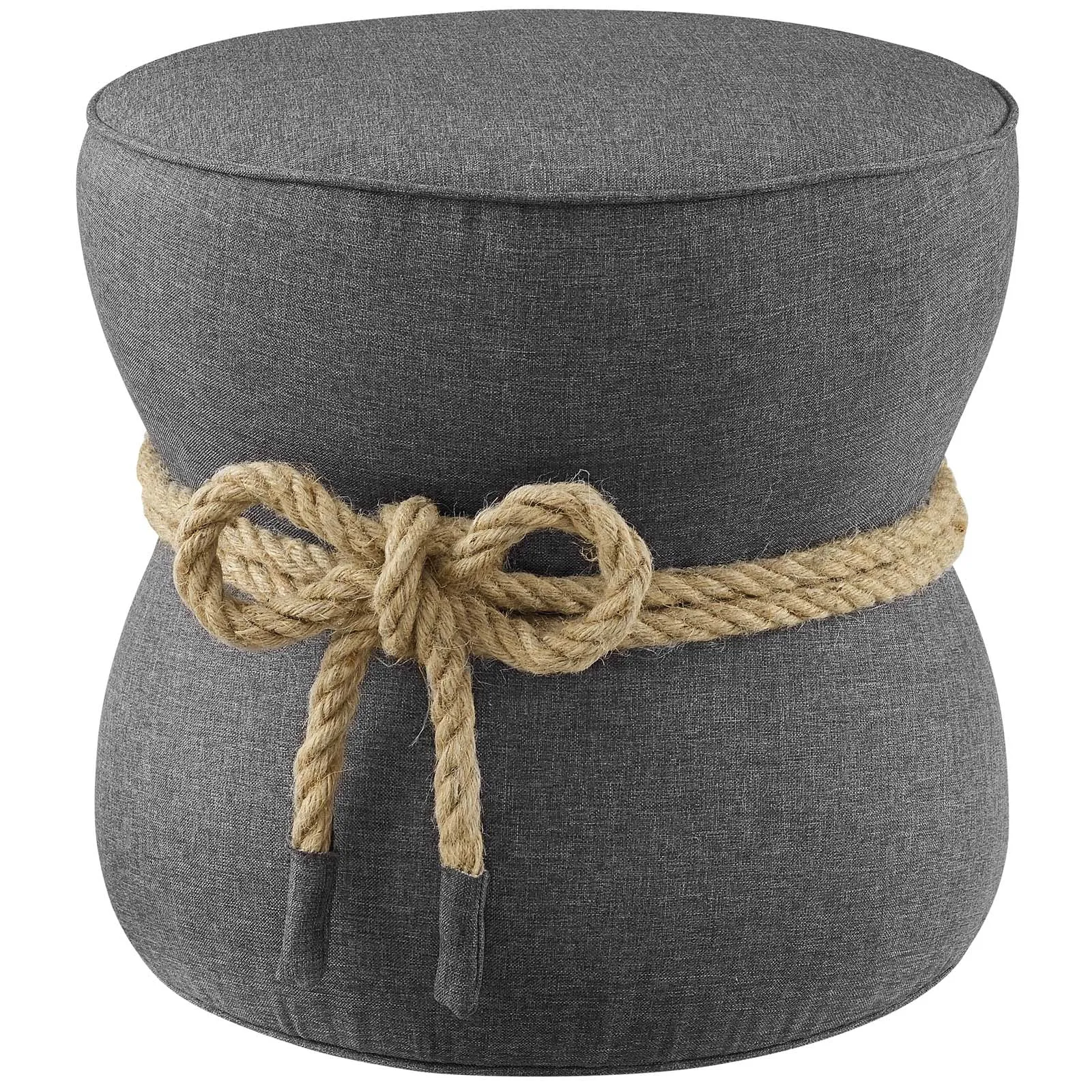 Beat Nautical Rope Upholstered Fabric Ottoman