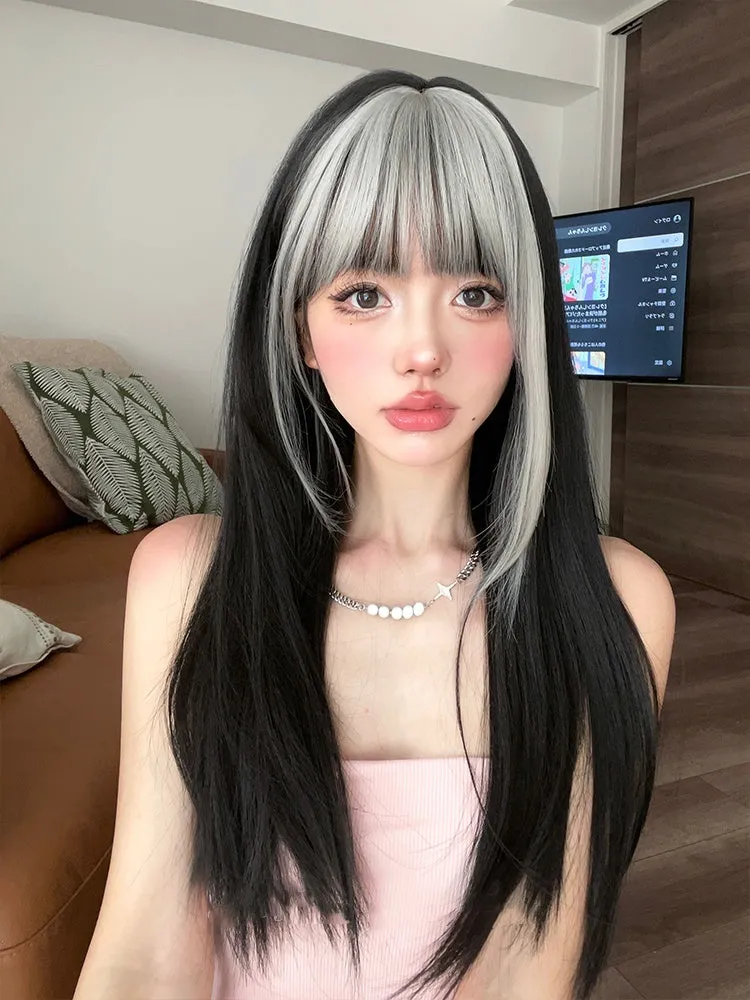 Black long wig KF90273