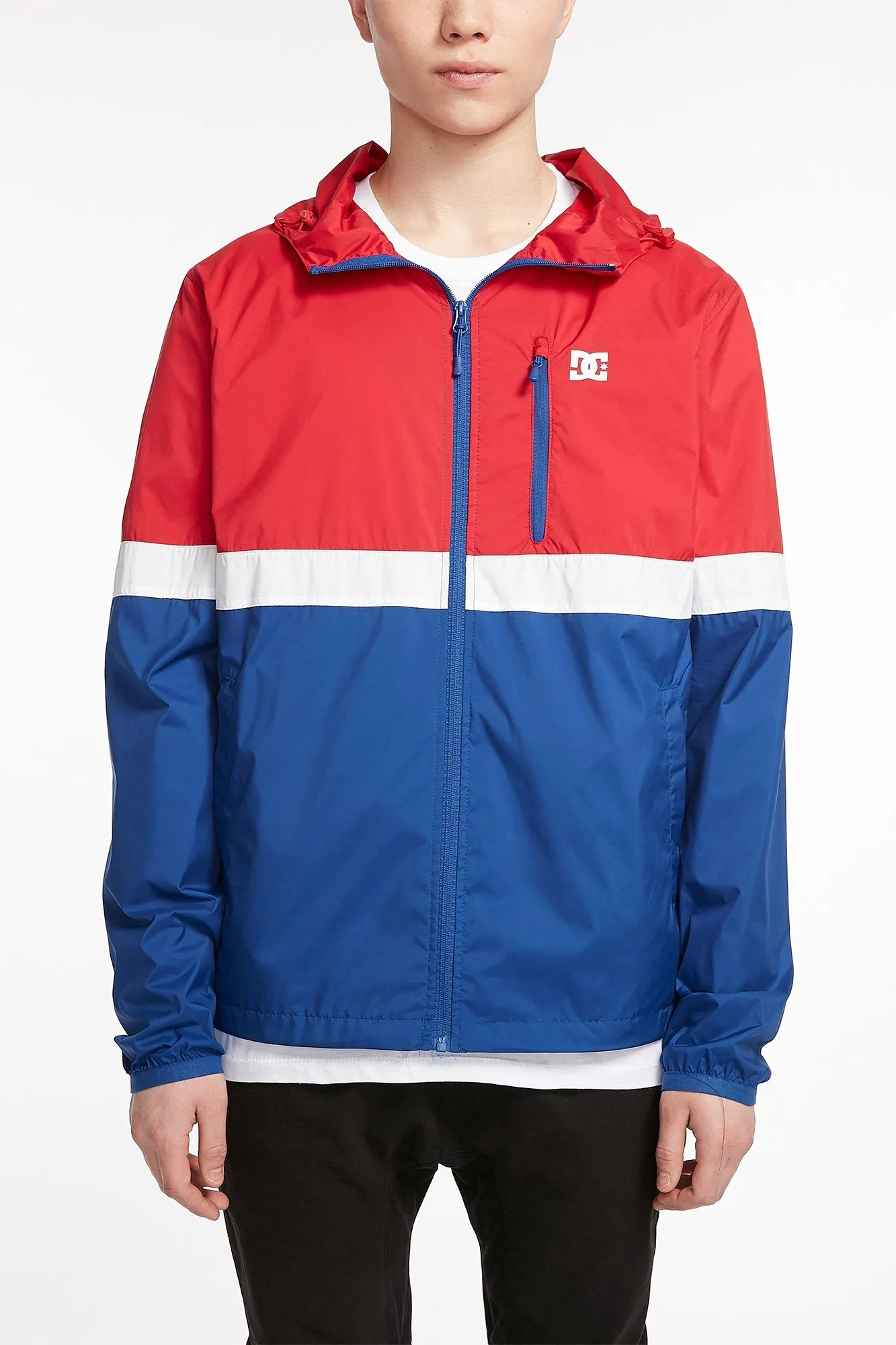 DC Guys Red Dagup Triple Block Windbreaker