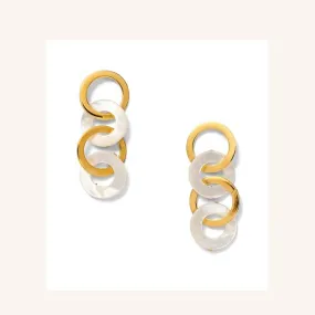 Gold and Mother of Pearl Link Earrings