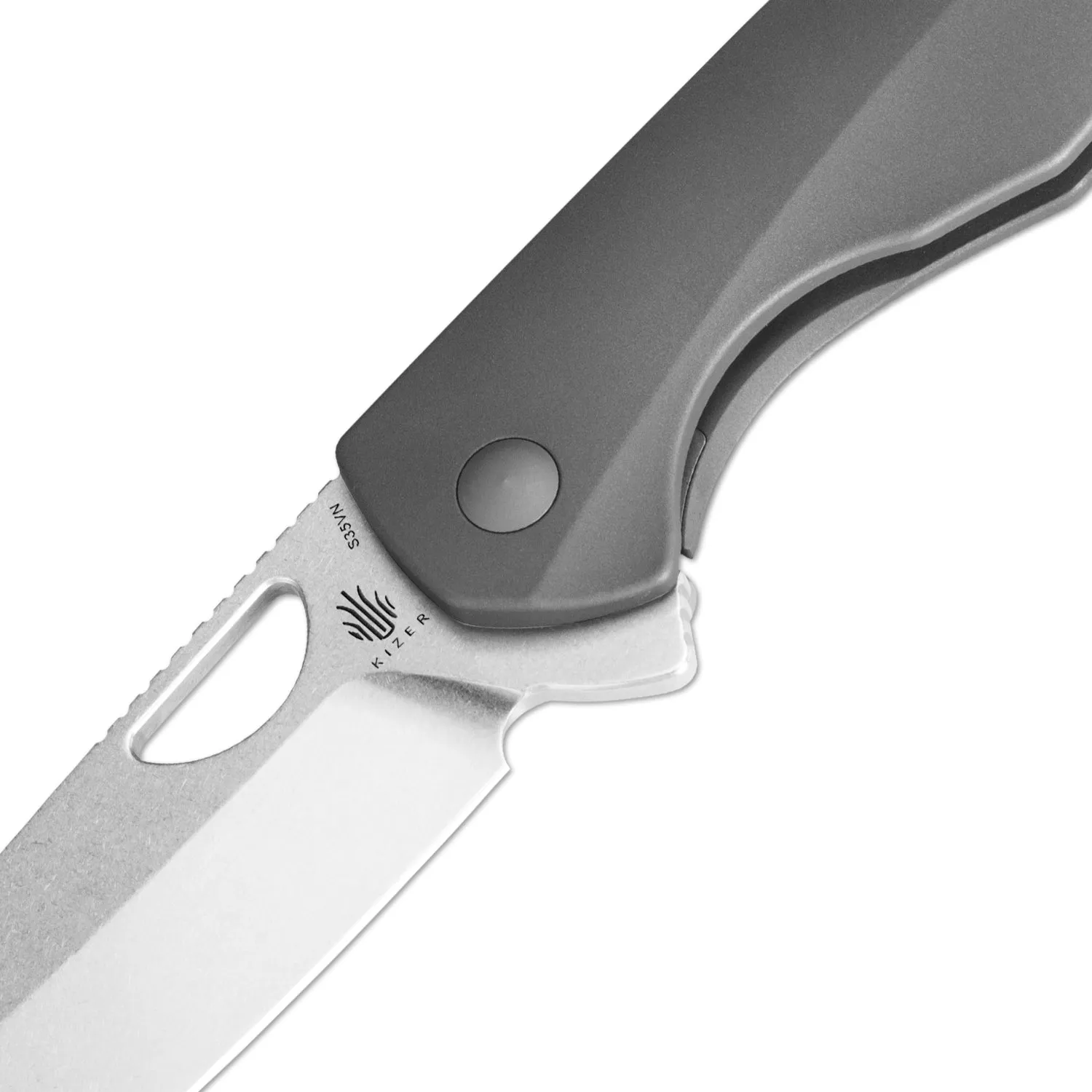 Kizer Sparrow S35VN Blade 3D hidden reversible clip Frame Lock Titanium Handle Ki3628A1 (3.27 Stonewashed)