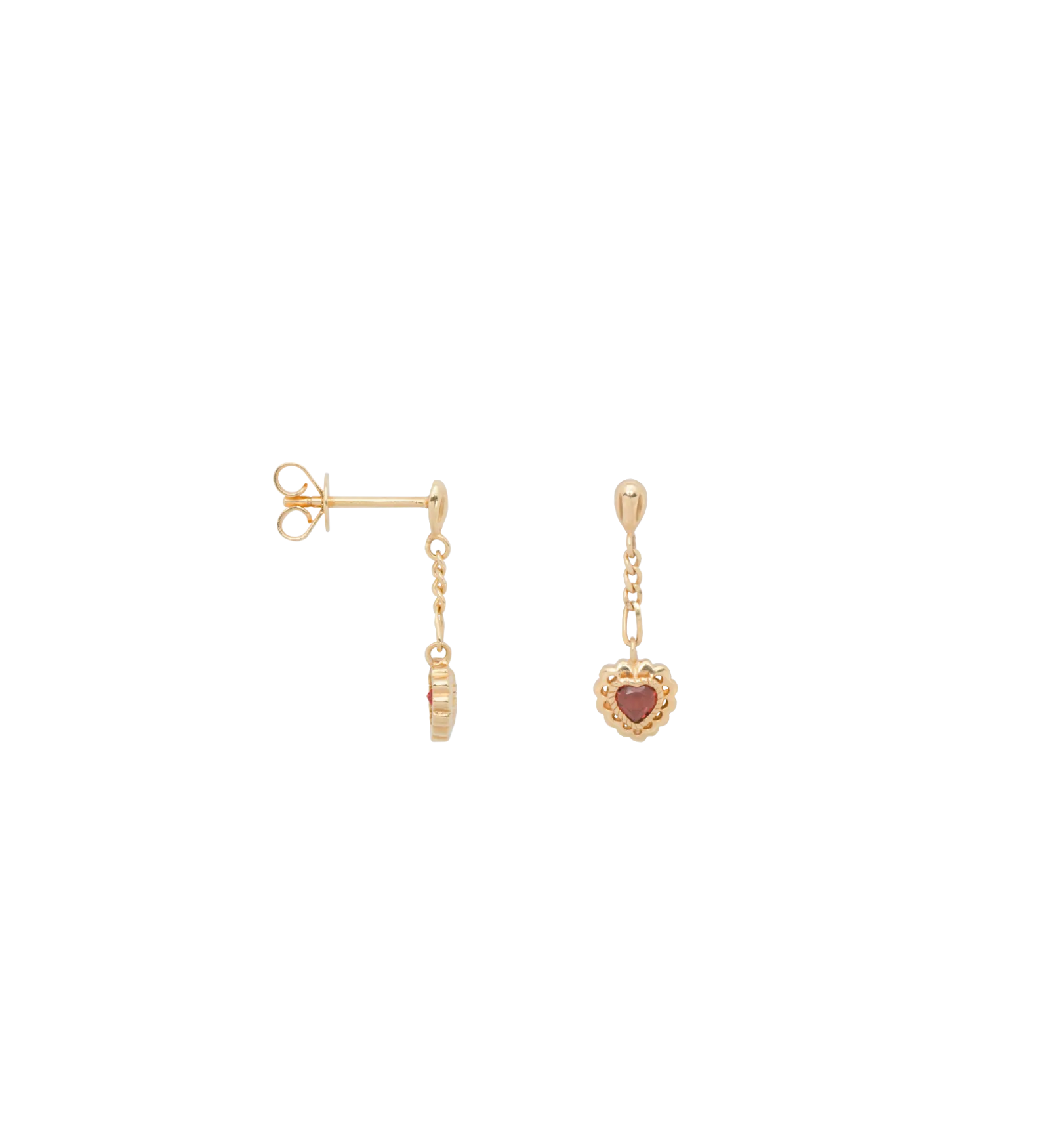 Single Pure Love Chain Stud Earring 14K